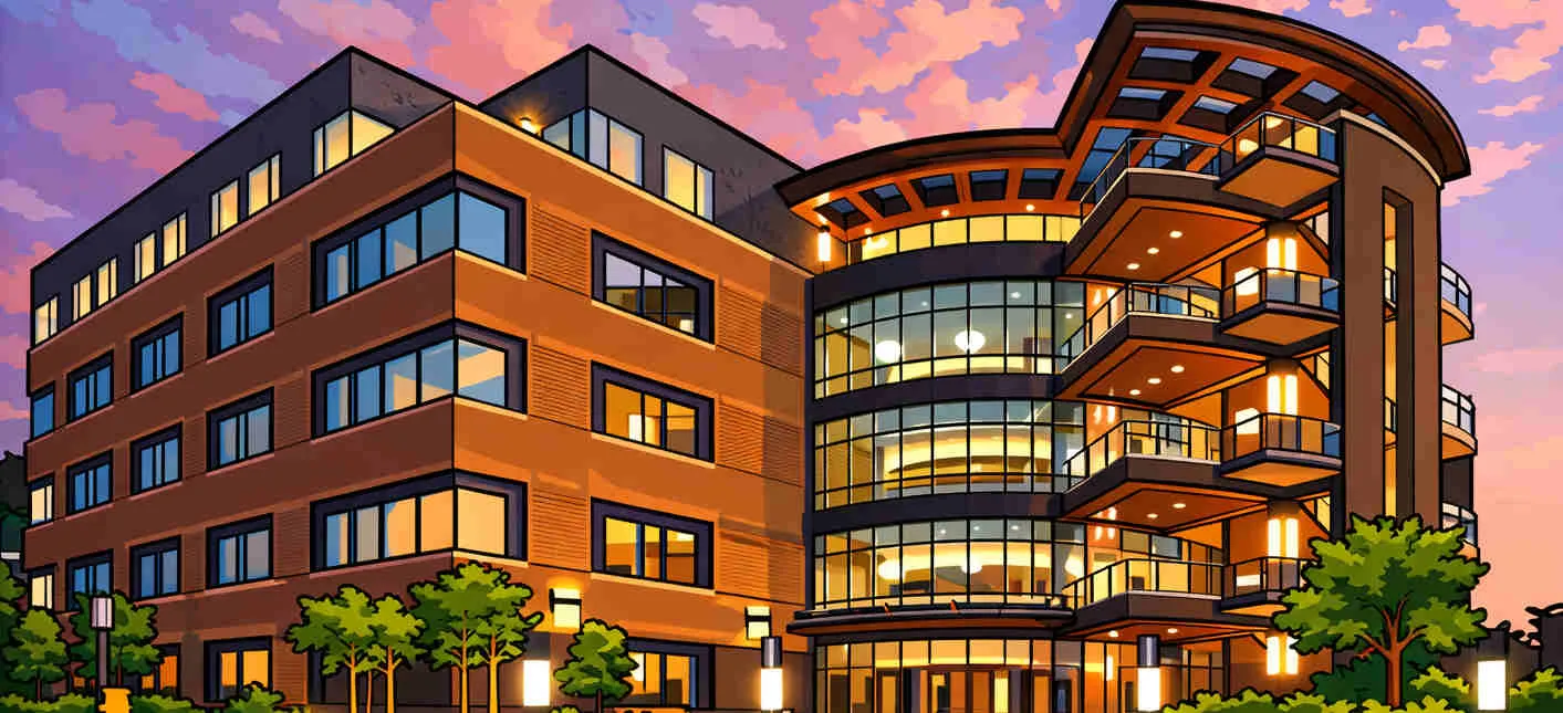 Campus and natural sciences building view